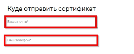 Введите адрес электронной почты и номер телефона.